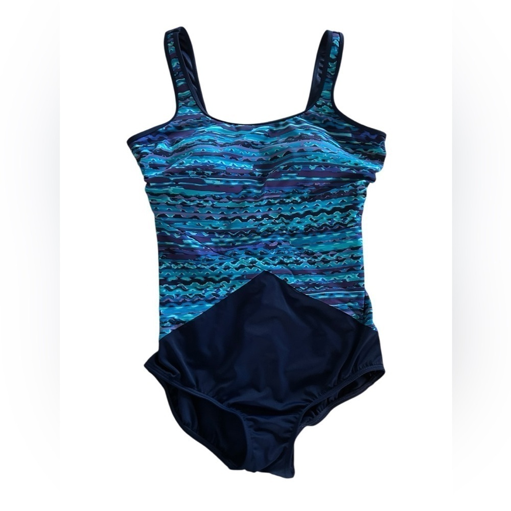 Lands’ End Chlorine Resistant Soft Cup Tugless One Piece Swimsuit Deep EC 12DD - Picture 3 of 5